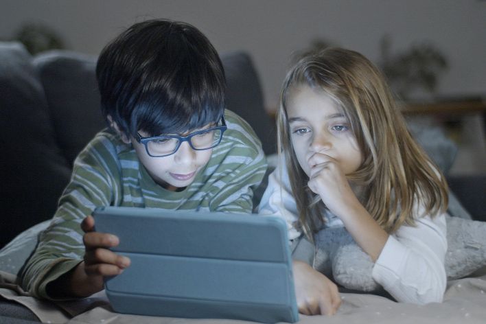 Kids Looking at a Tablet